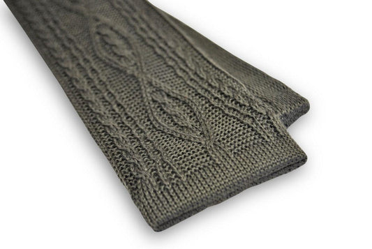 grey cable knit skinny tie