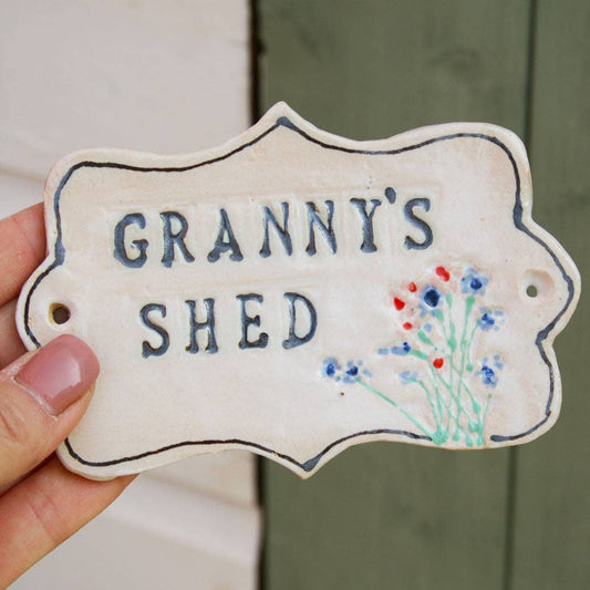 Granny's Ceramic Shed Sign - Ceramic Outdoor Shed Sign