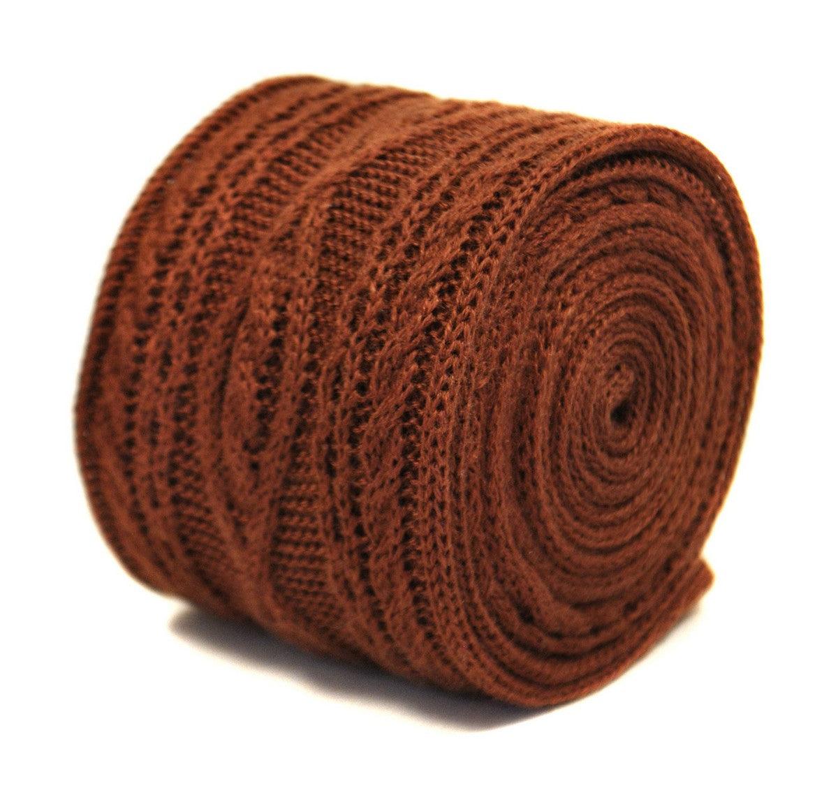 brown cable knit skinny tie