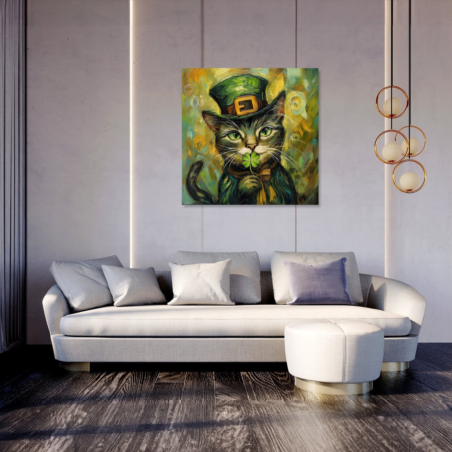 Leprechaun Cat Canvas