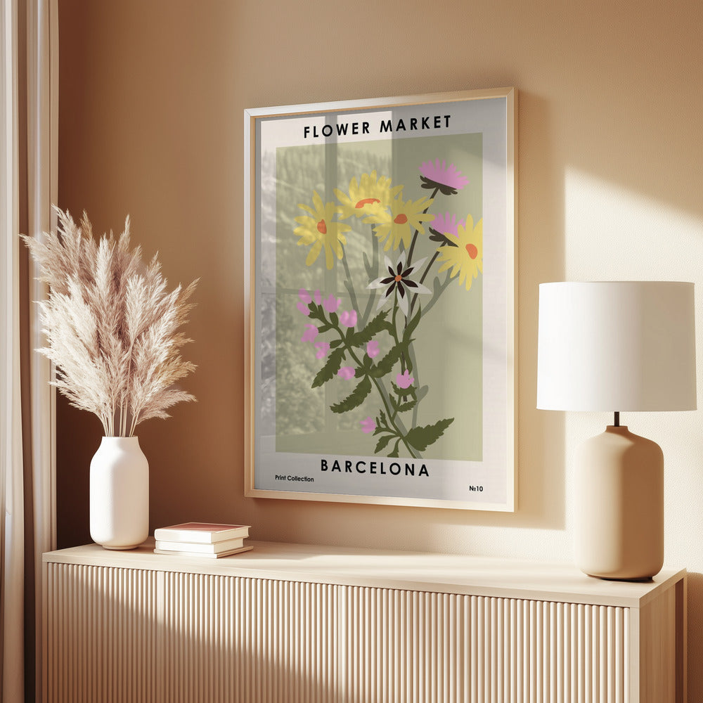 Flower Market Barcelona Print