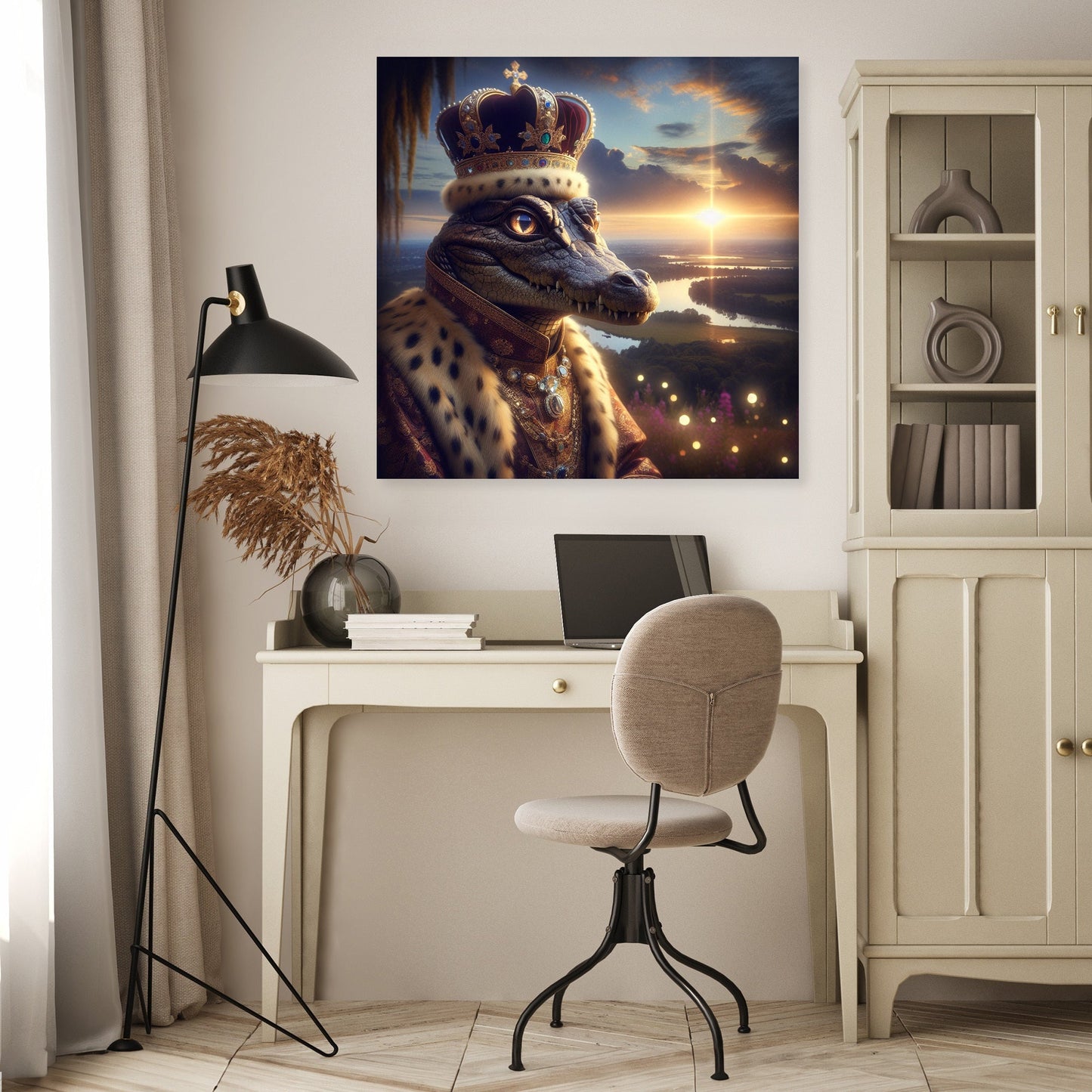 Crocodile Twilight Majesty Canvas