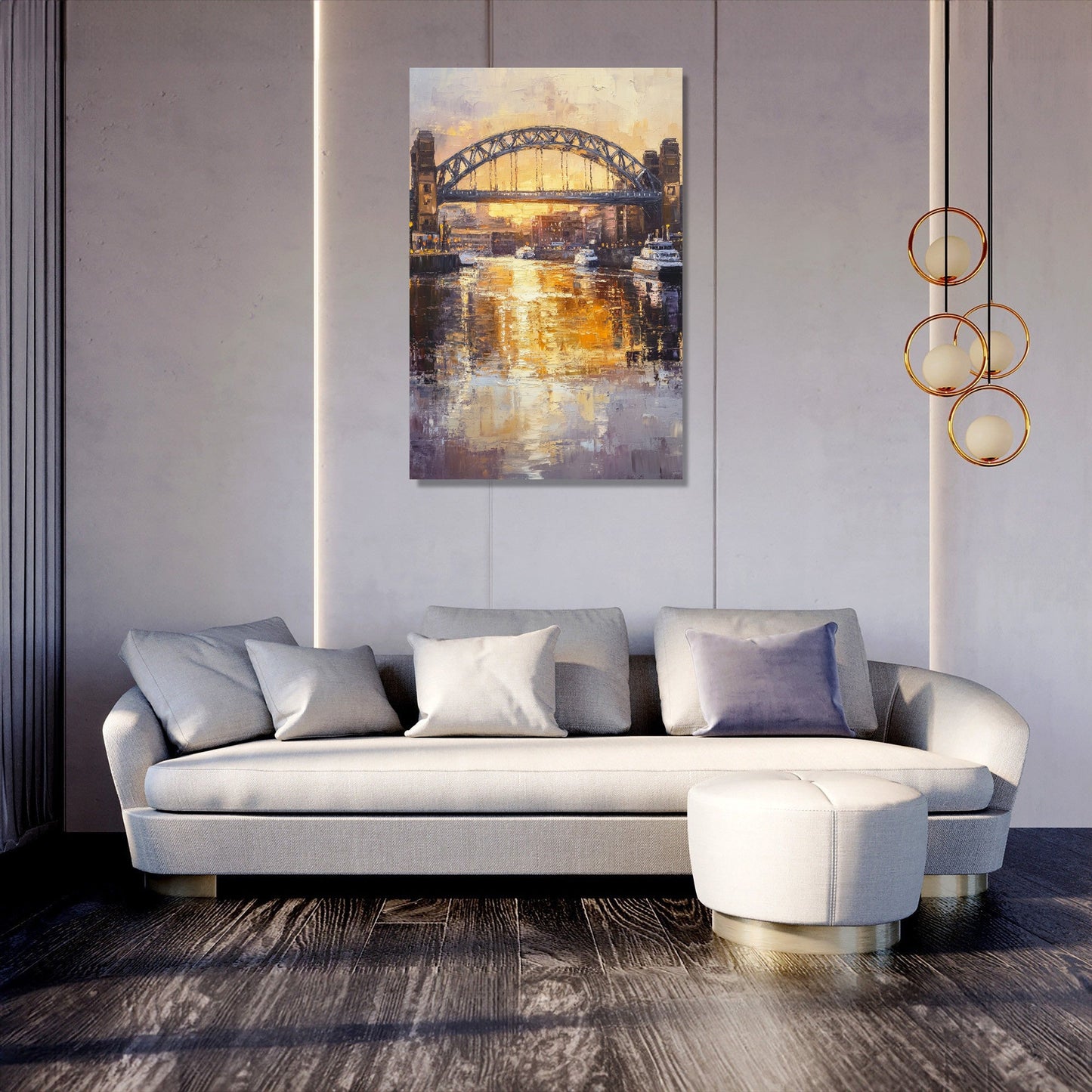 Tyne Bridge Golden Canvas