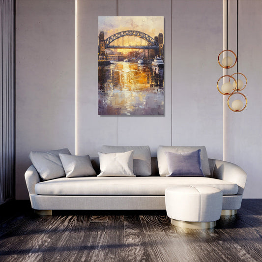 Tyne Bridge Golden Canvas