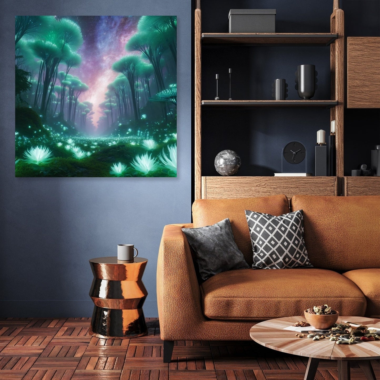 Bioluminescent Jungle Canvas