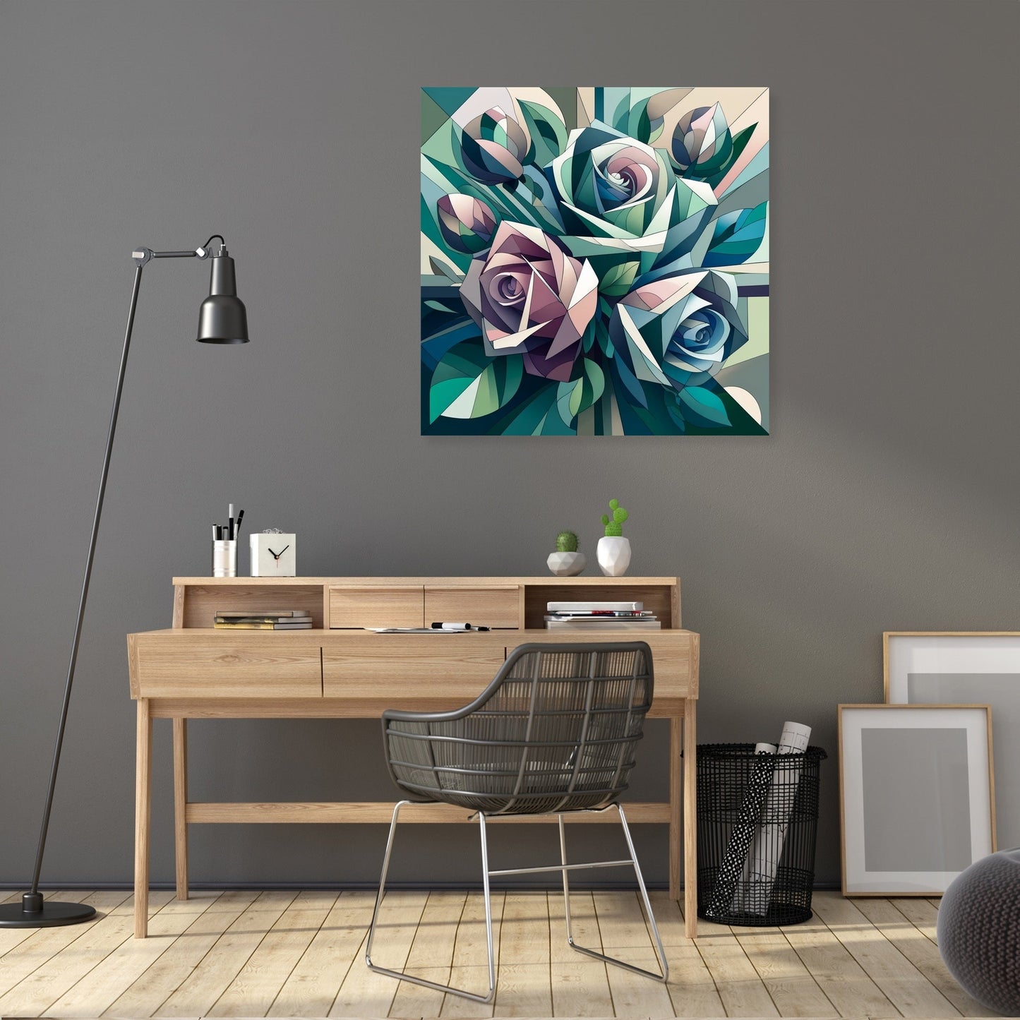 Cubism Rose Puzzle Canvas