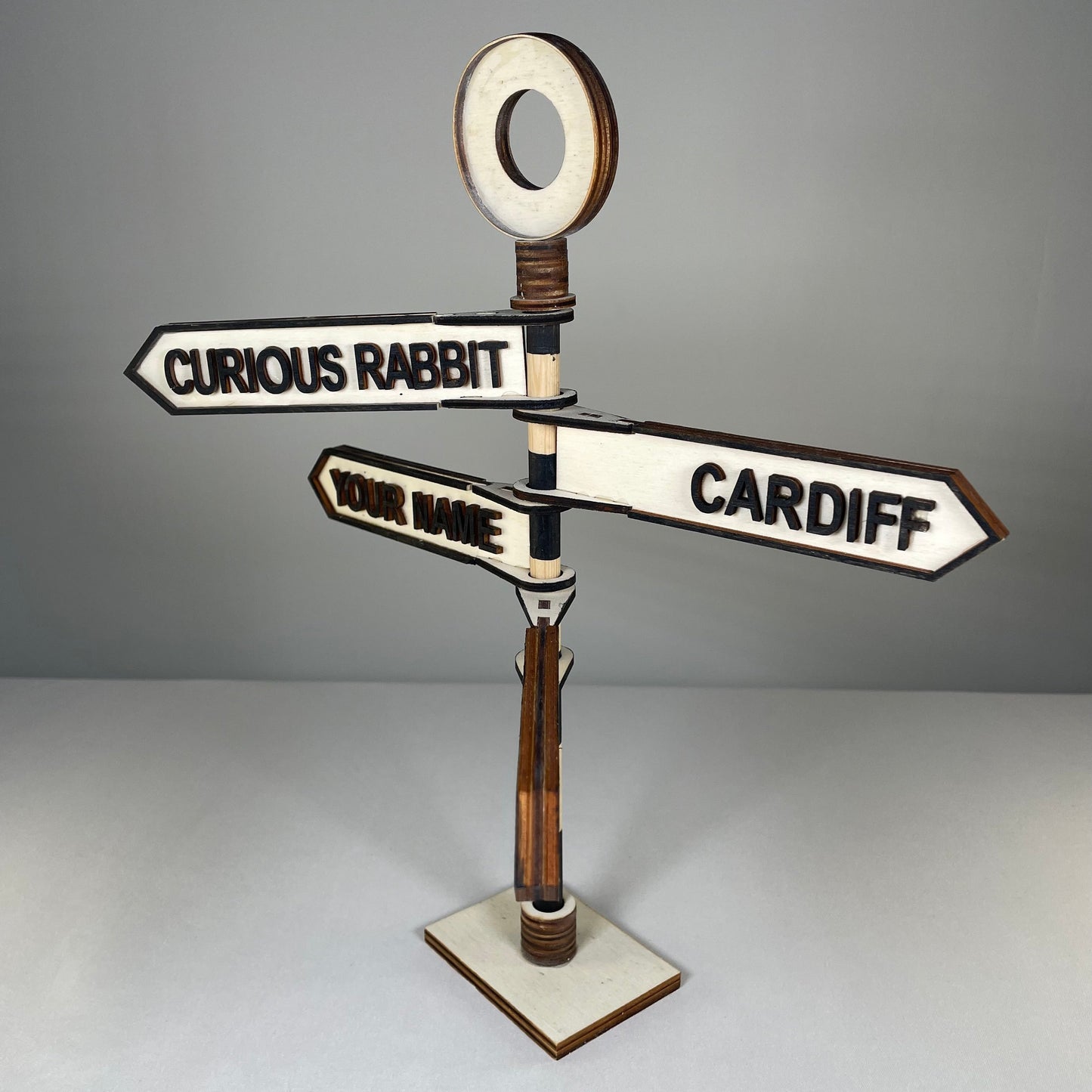 Traditional Direction Sign - Handmade Ornament by Curious Rabbit ®