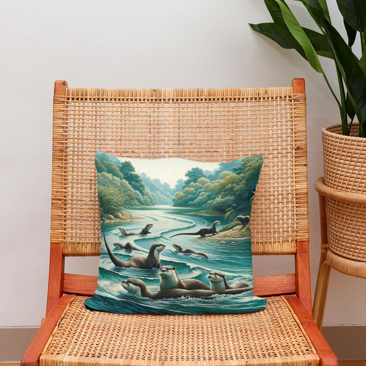 River Otter Cotton Cushion