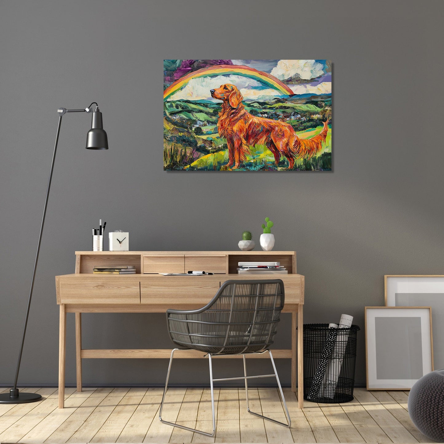 Irish Setter Rainbow Canvas
