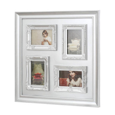 Maren Vintage Style Silver 4 Photo Frame