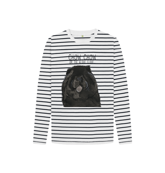 Stylish Black Chow Chow Child's Breton Long-Sleeved T-Shirt – Cute Dog-Themed Kids’ Clothing
