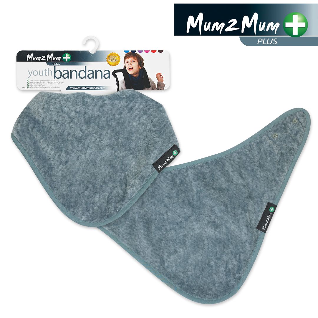 Mum 2 Mum PLUS Youth Disability Bib - Ages 5-15 years - Grey