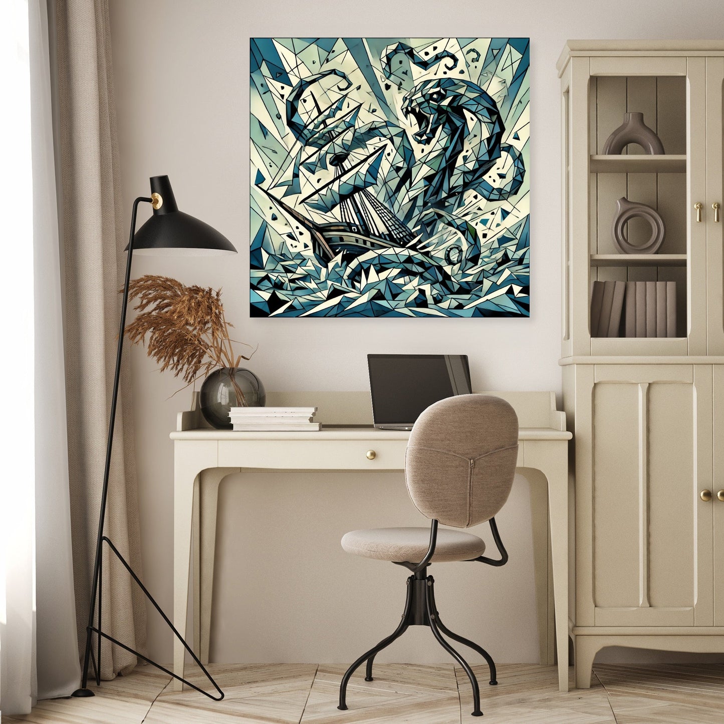 Cubist Kraken Canvas