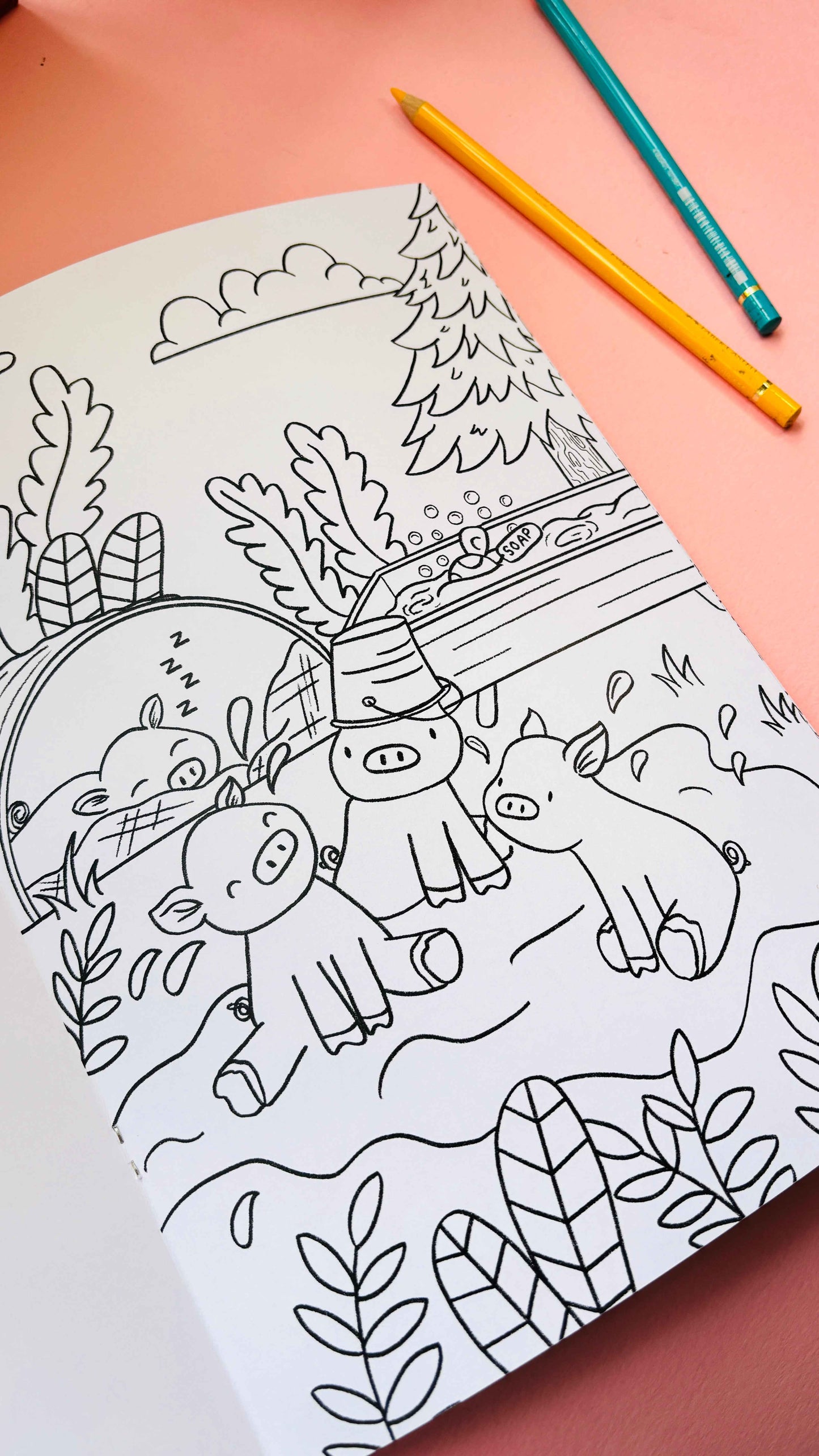 Spring into colour A4 colouring book