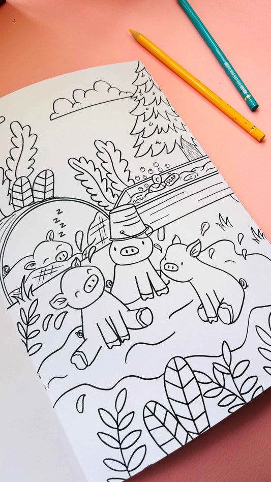 Spring into colour A4 colouring book