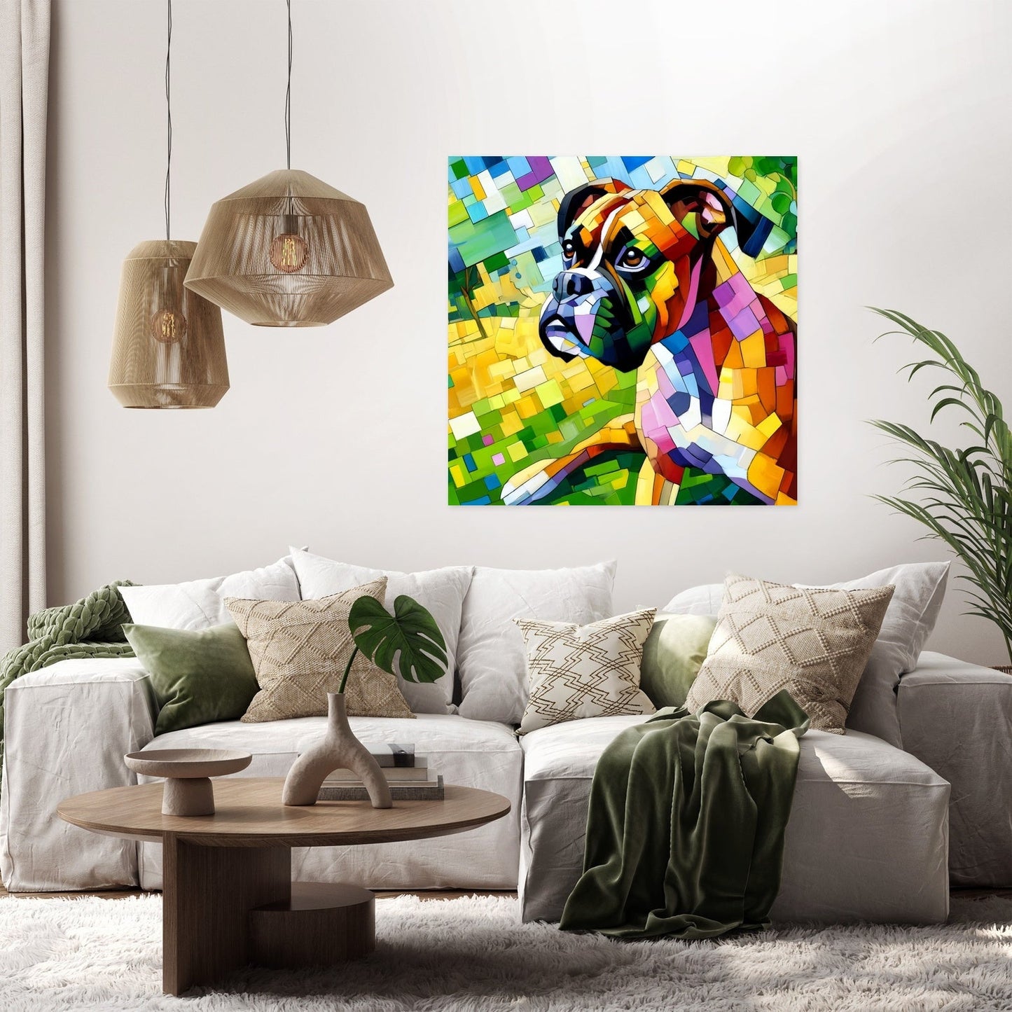 Boxer's Day Out Vibrant Energy Canvas