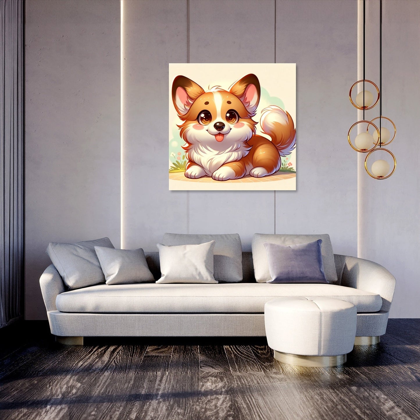 Playful Corgi Delight Canvas