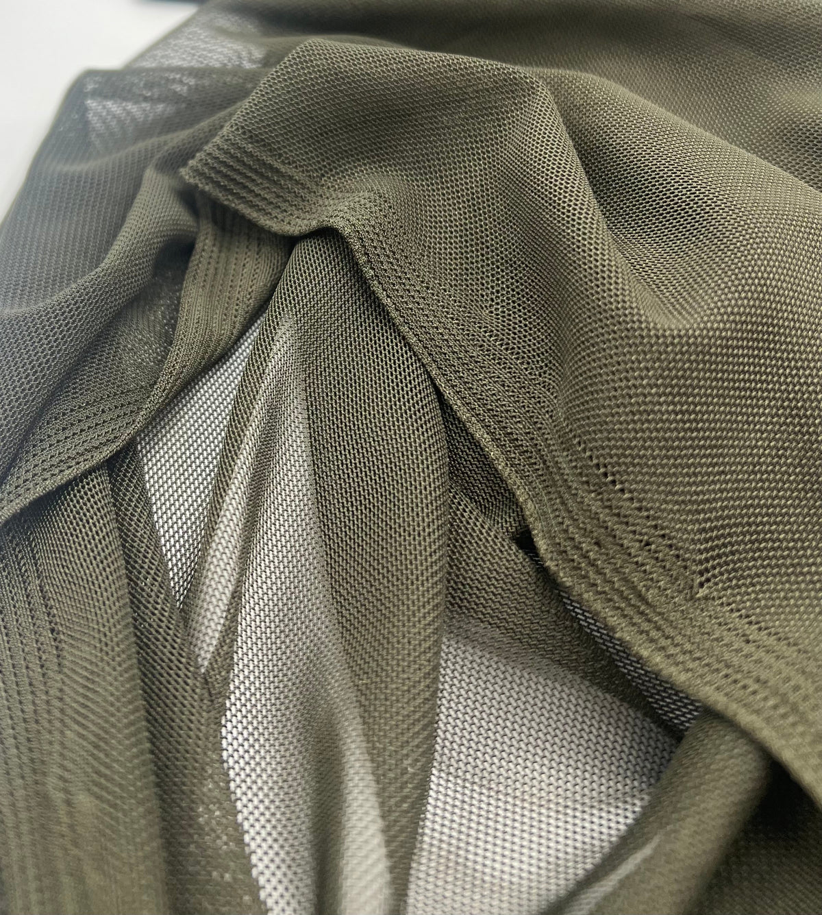 Plain Khaki Mesh Fabric Stretch