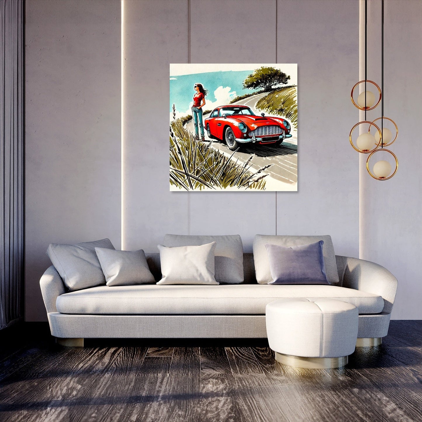 Crimson Drive Canvas