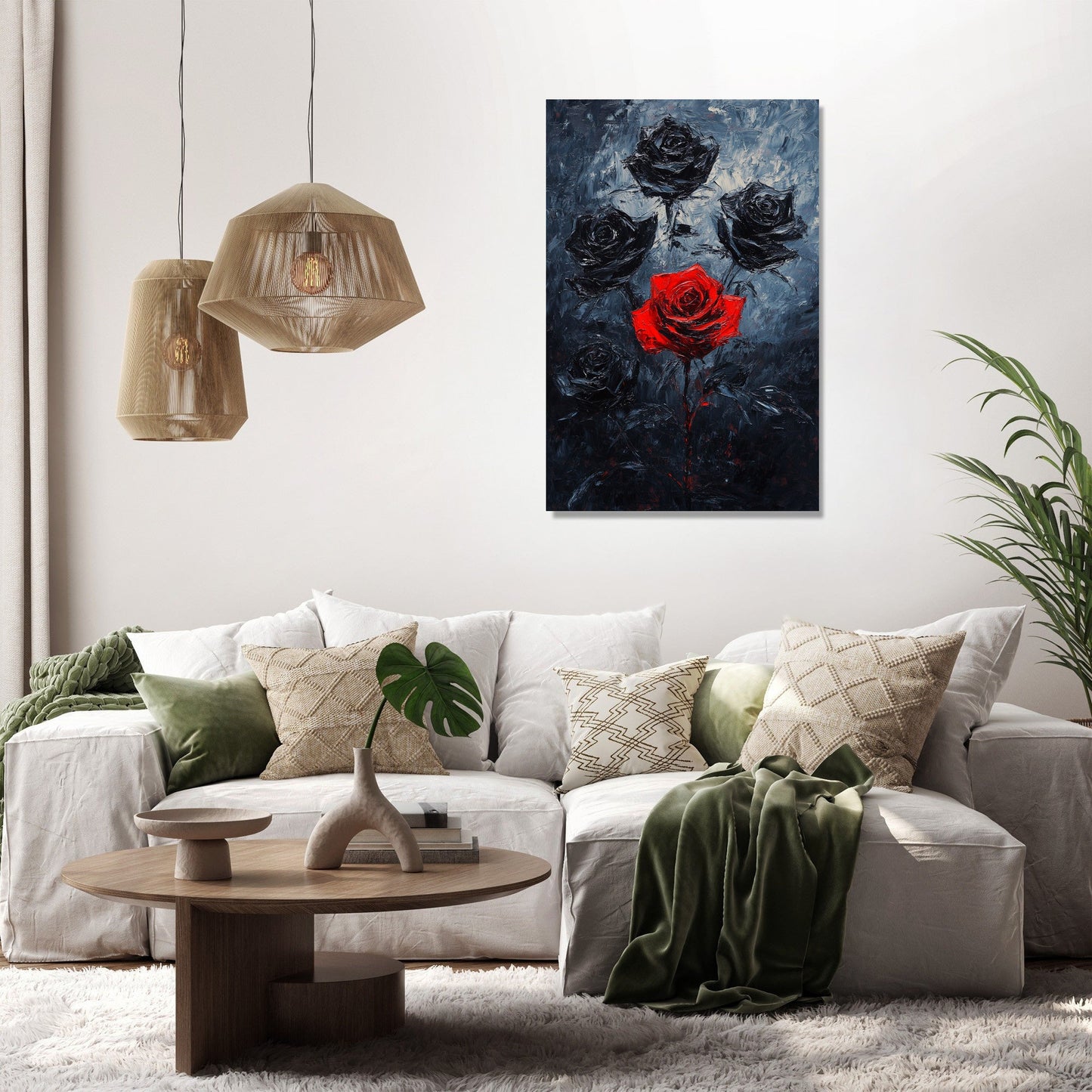 Contrasting Roses Canvas