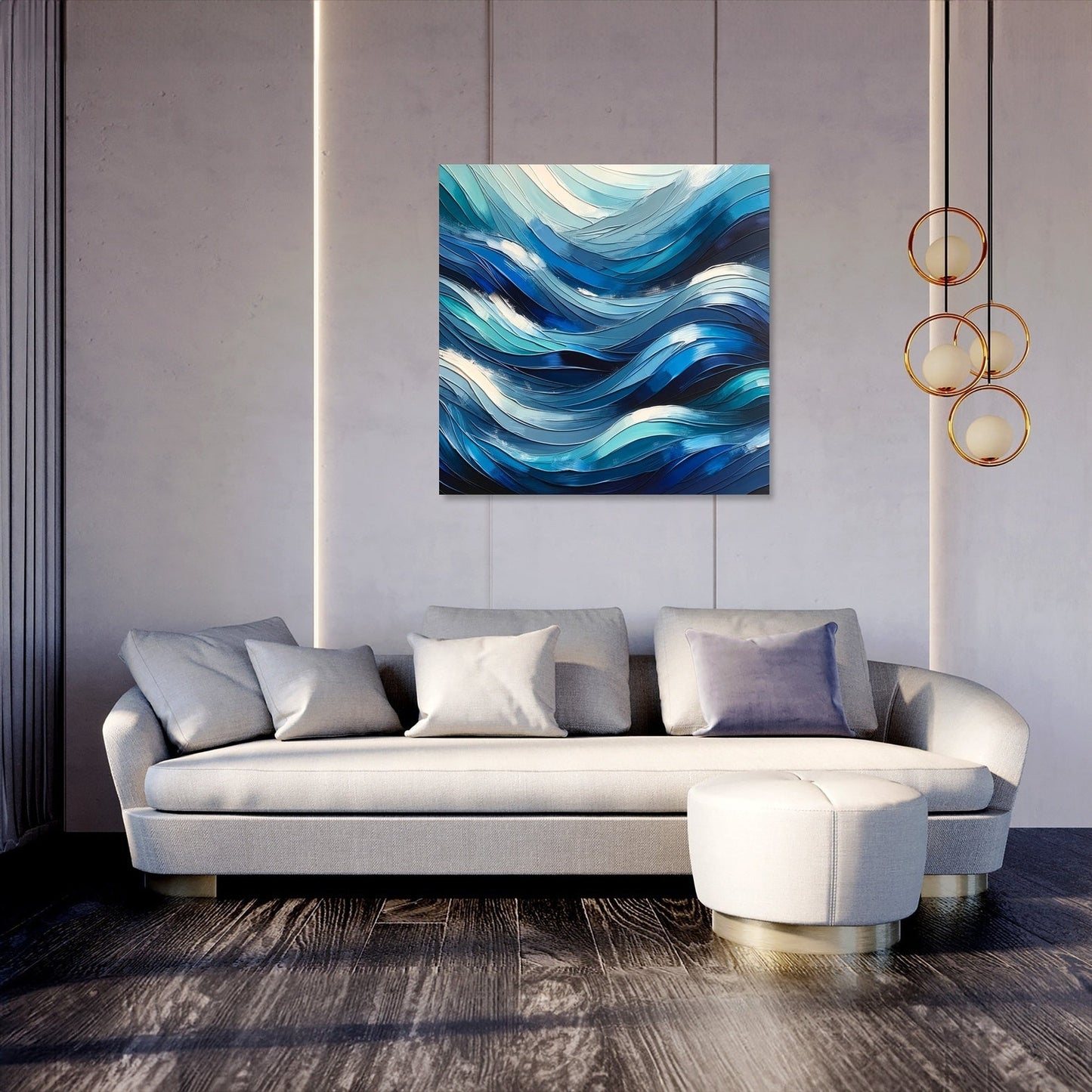 Oceanic Rhythms Abstract Canvas