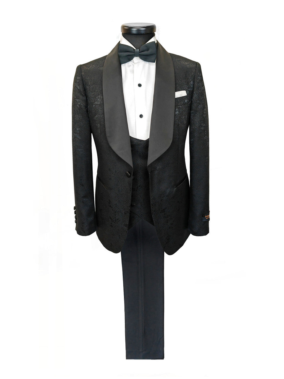 Black Floral Style 3-Piece Tuxedo
