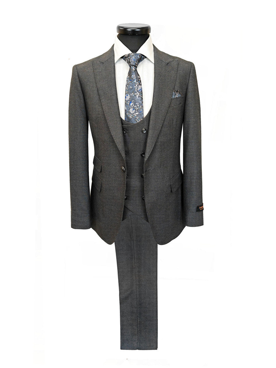 Dark Grey Birdseye 3-Piece Suit