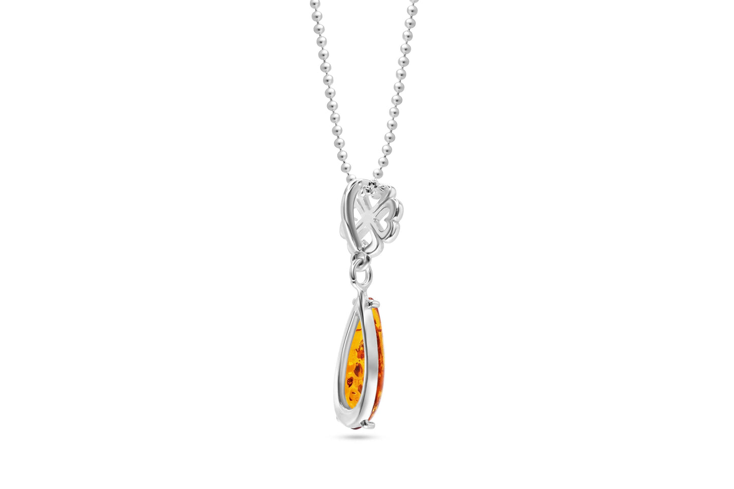 Minimal Heart Amber Pendant