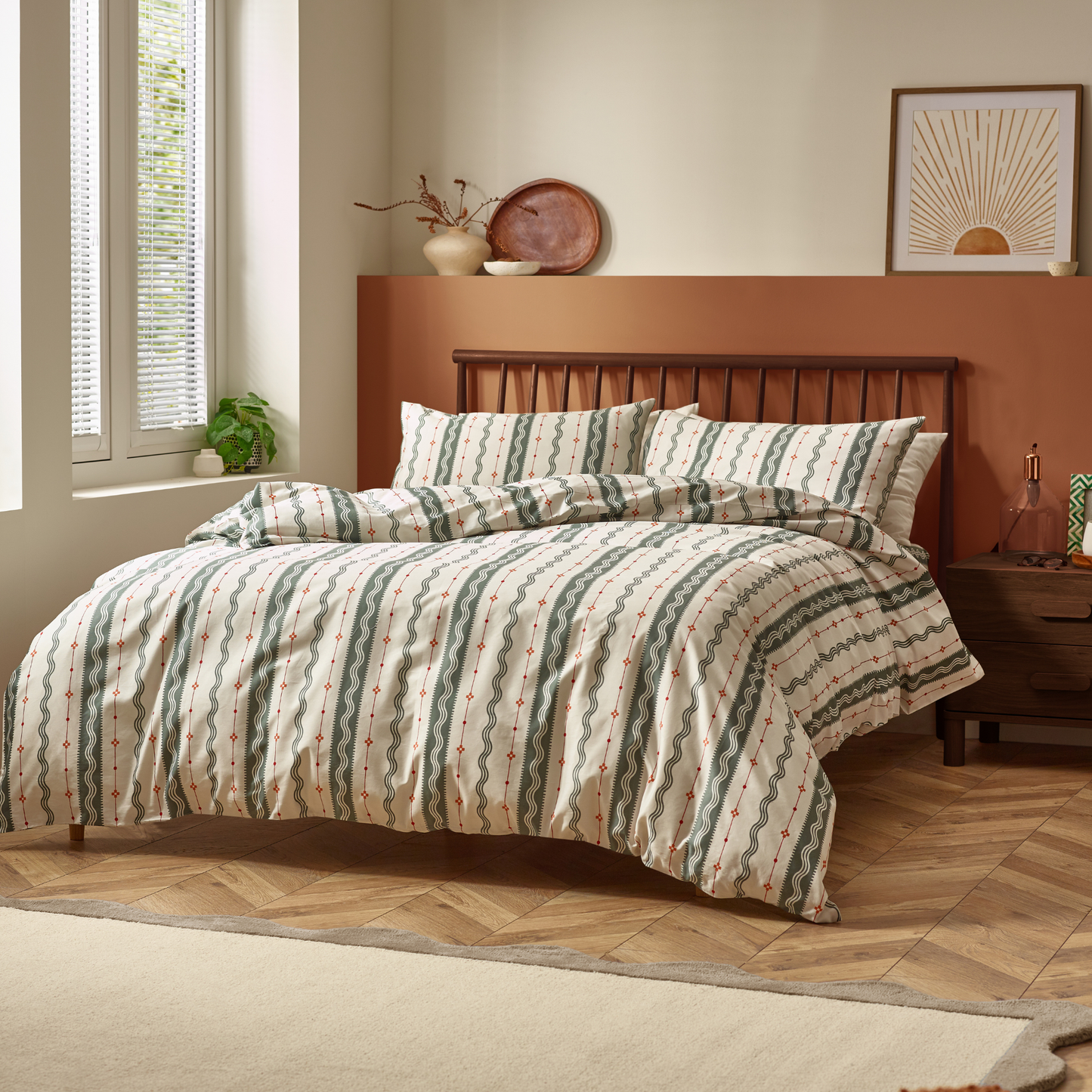 Etta Organic Cotton Duvet Cover Set – Olive