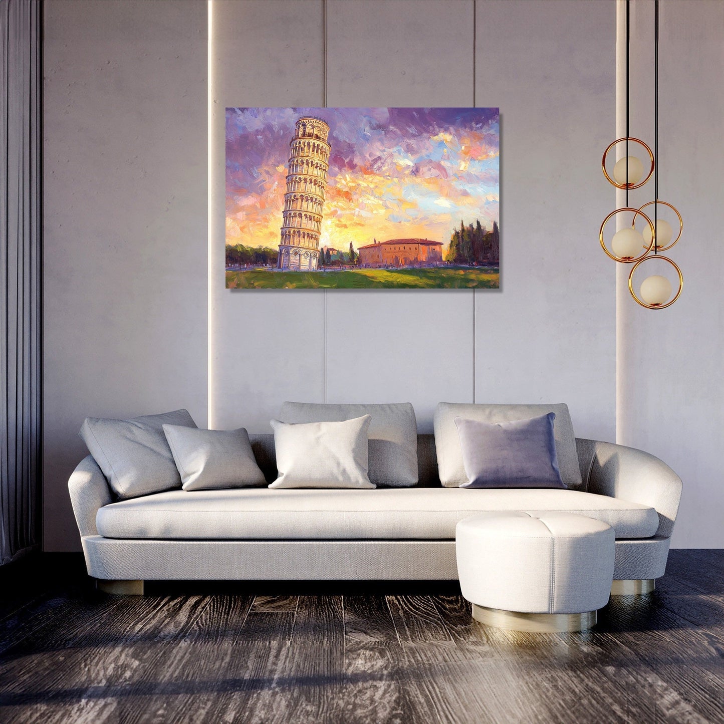 Pisa Sunset Romance Canvas