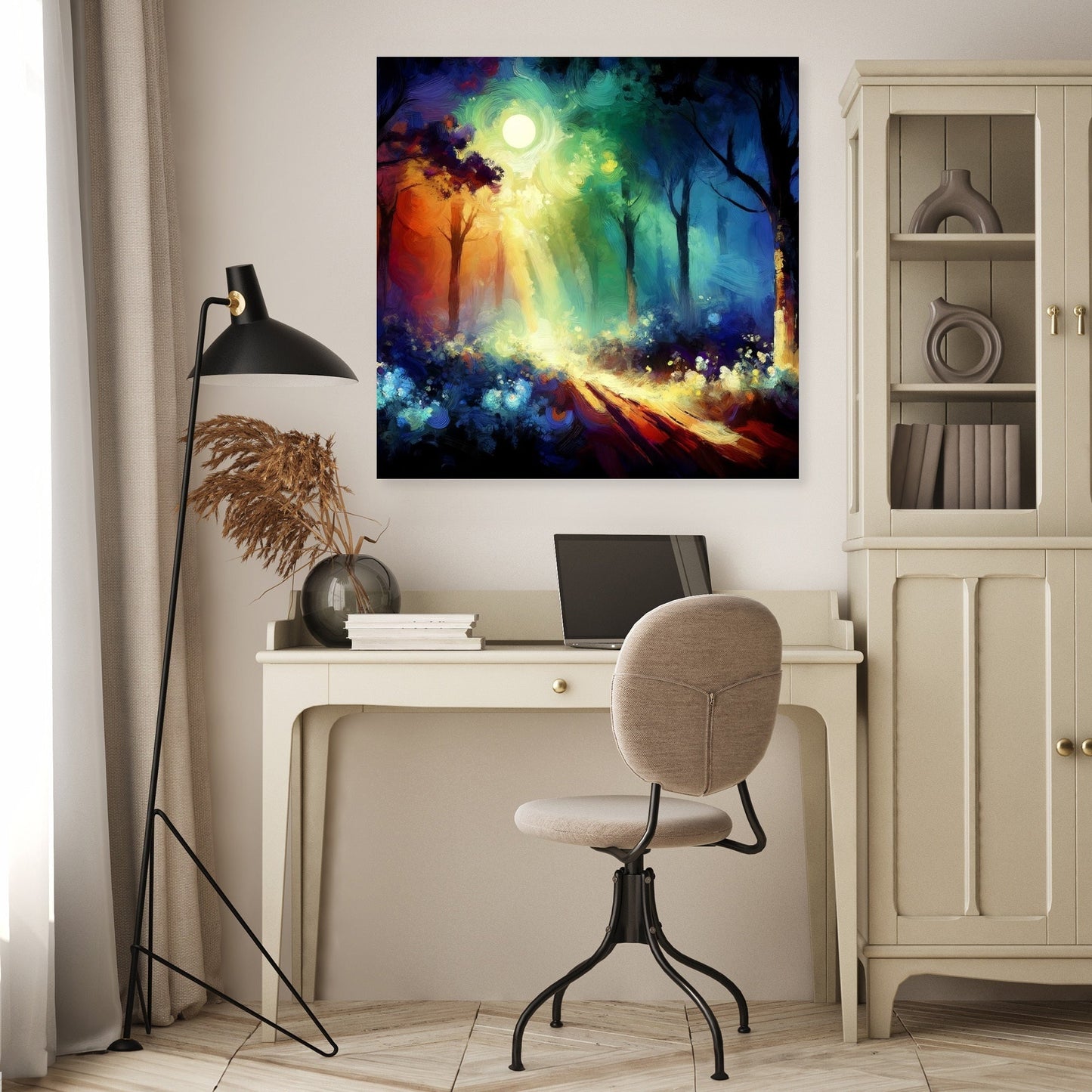 Enchanted Moonlit Forest Canvas