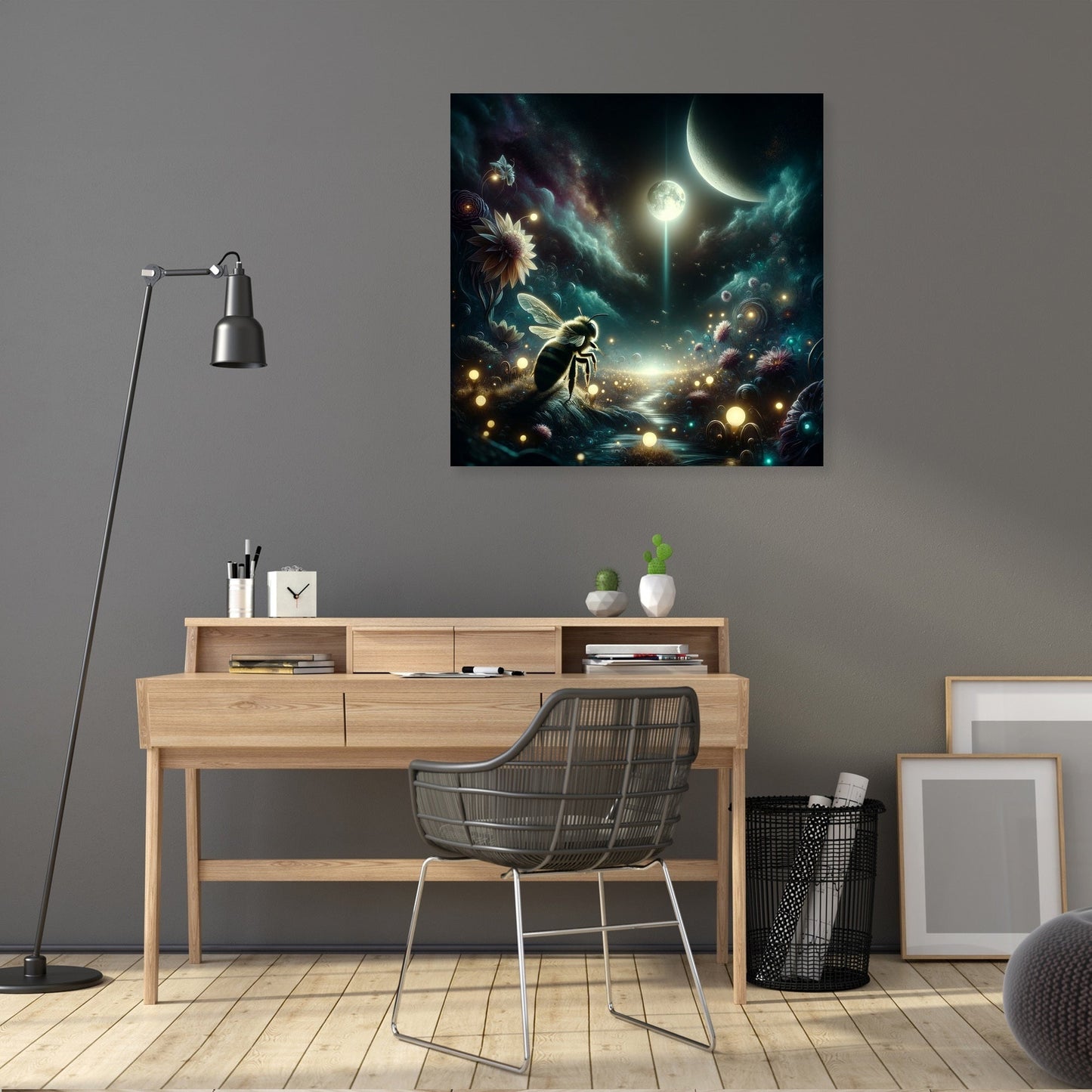Night Bloom Bee Canvas