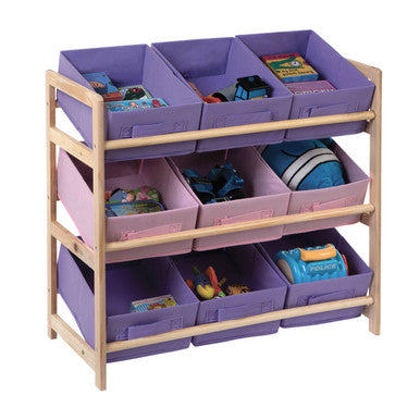 Pixel Pink and Purple 3 Tier Kids Storage Unit