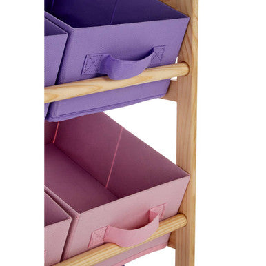 Pixel Pink and Purple 3 Tier Kids Storage Unit