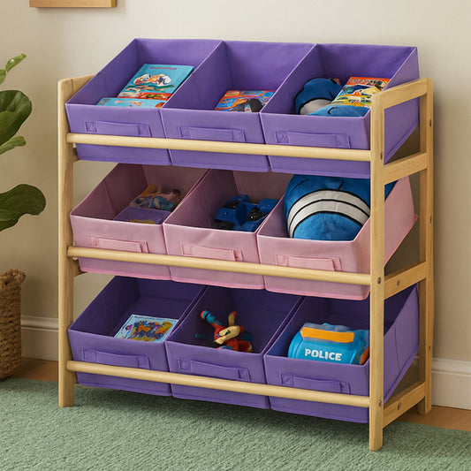 Pixel Pink and Purple 3 Tier Kids Storage Unit