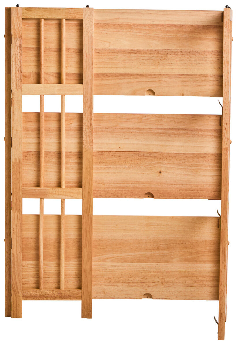 Three Tier Tropical Hevea Wood Stackable Shelf Unit | Heva