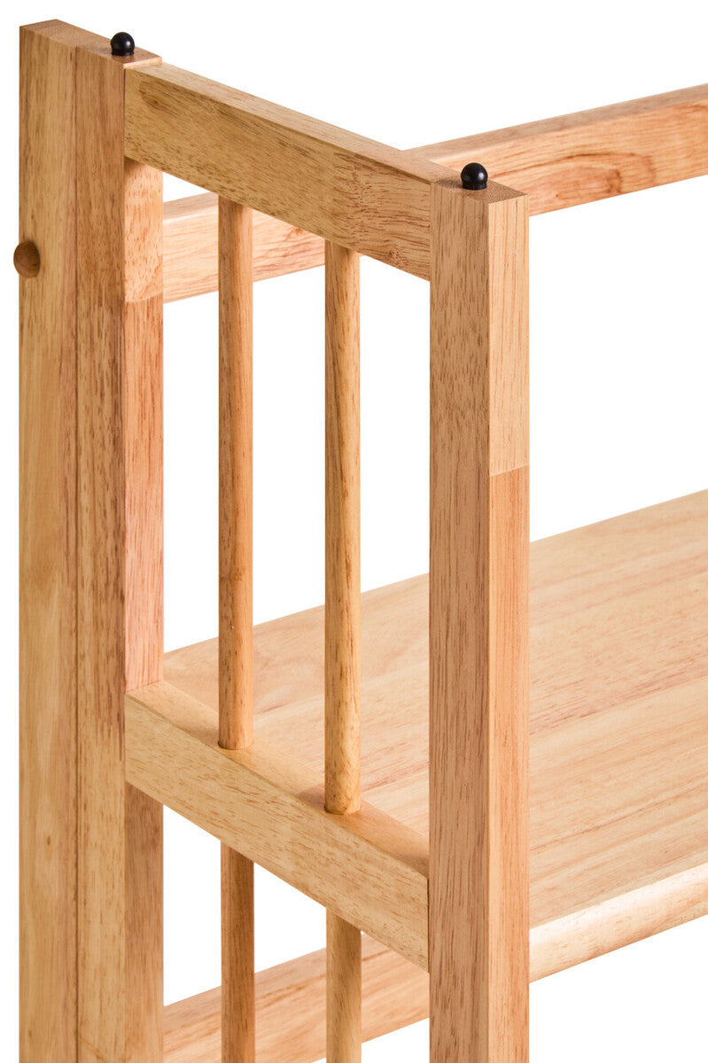 Three Tier Tropical Hevea Wood Stackable Shelf Unit | Heva