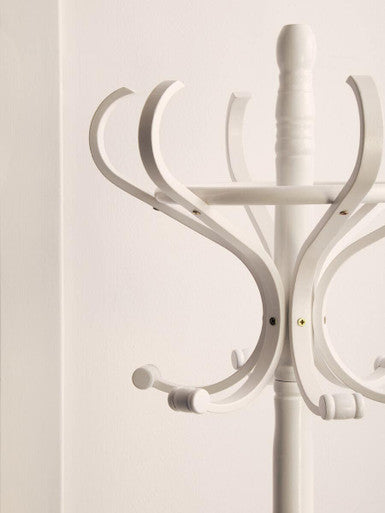 Kennedy 184Cm White Finish Floor Standing Coat Stand | Solid Wood & Free Standing