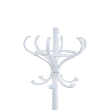 Kennedy 184Cm White Finish Floor Standing Coat Stand | Solid Wood & Free Standing