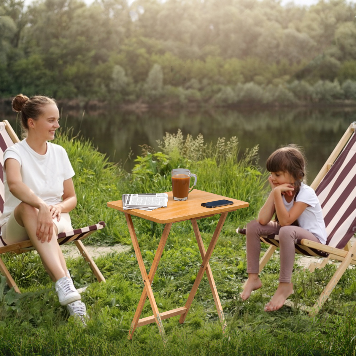 Hava Rubberwood Folding Multi-Use Table for Dining or Work