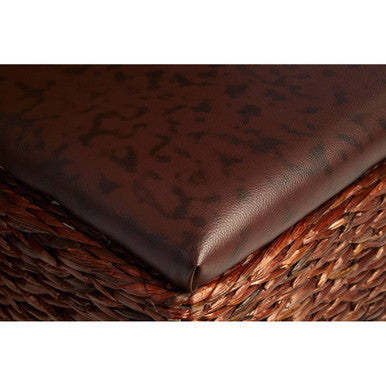 Cattail Leaf Woven Storage Ottoman - Set of 2