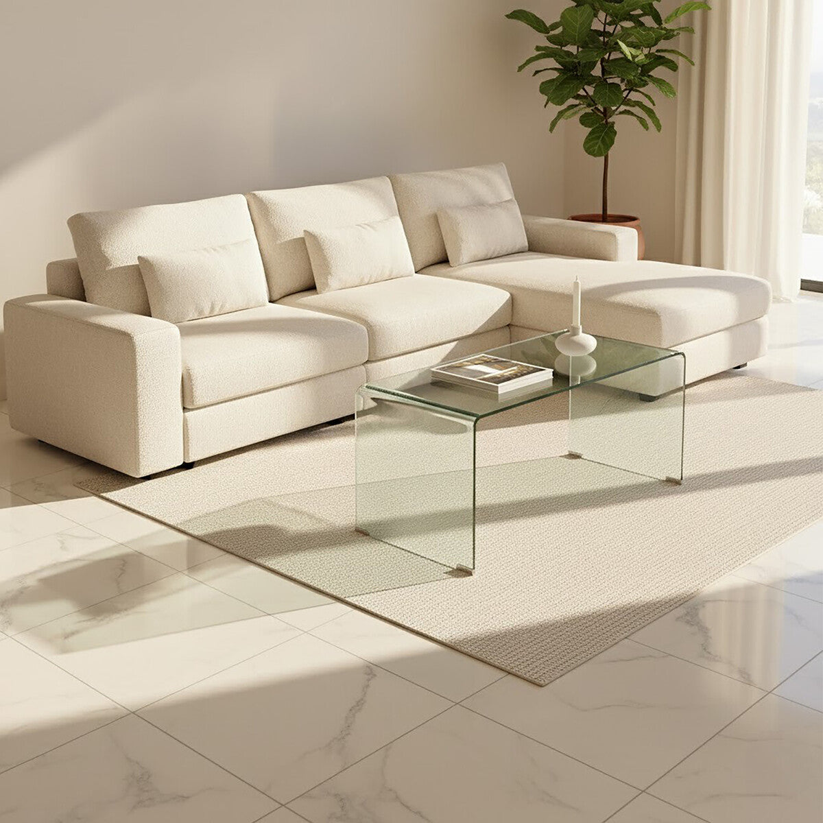 Matrix Clear Bent Glass Coffee Table