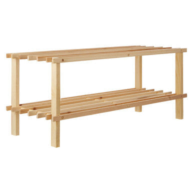 Parker Natural And Cedar Wood 2 Tier Shoe Rack