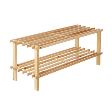 Parker Natural And Cedar Wood 2 Tier Shoe Rack