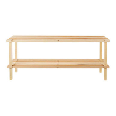 Parker Natural And Cedar Wood 2 Tier Shoe Rack