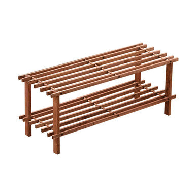 Parker Dark Cedar Wood 2 Tier Shoe Rack