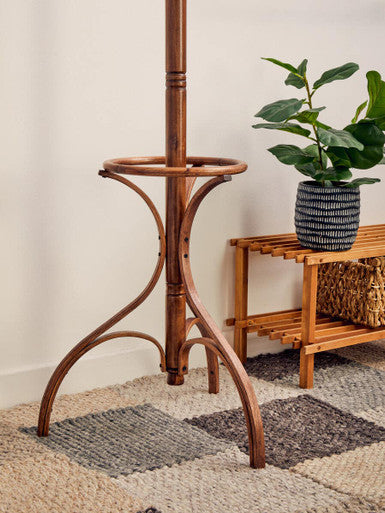 Kennedy Walnut Finish Solid Birchwood Coat Stand