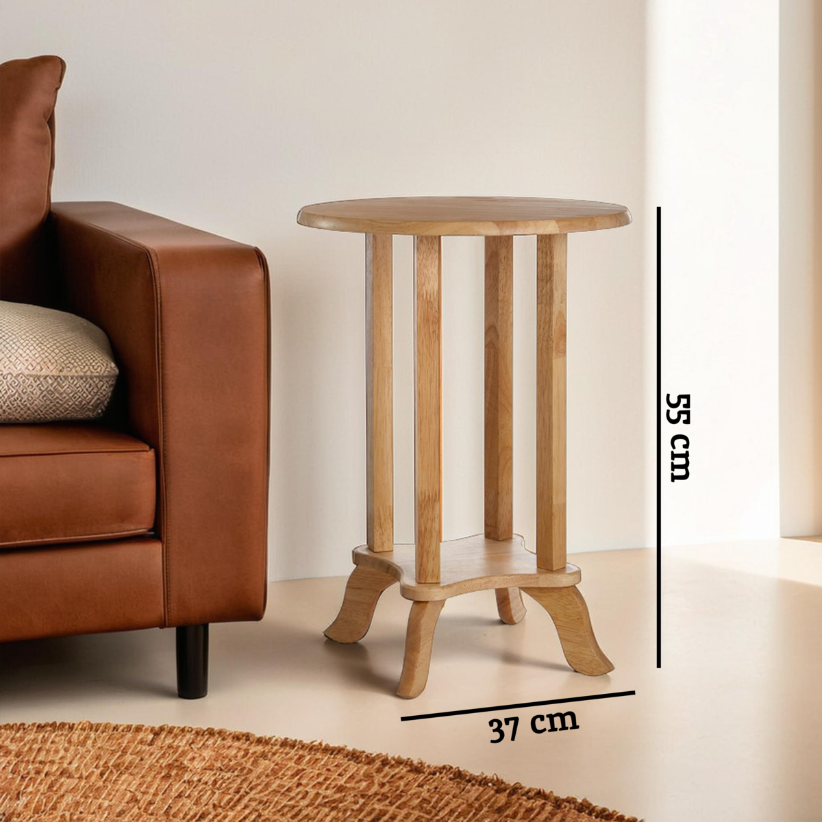 Heva Round Rubberwood Side Table