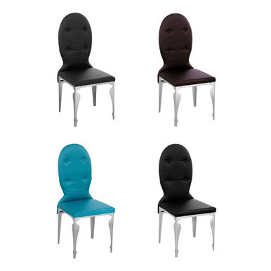 Silk Dining Purple Chair With Stainless Steel Legs