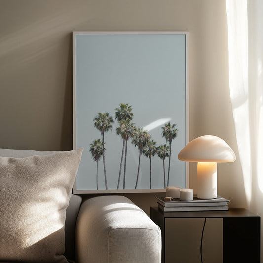 Blue Palm Trees Print